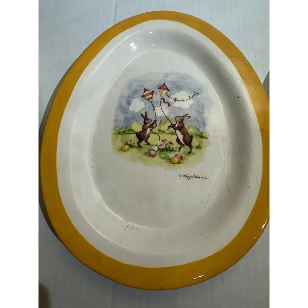Williams Sonoma egg shaped Easter plates